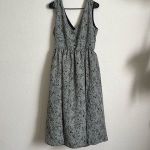 🌿vanessa green floral corset button midi split dress🌿